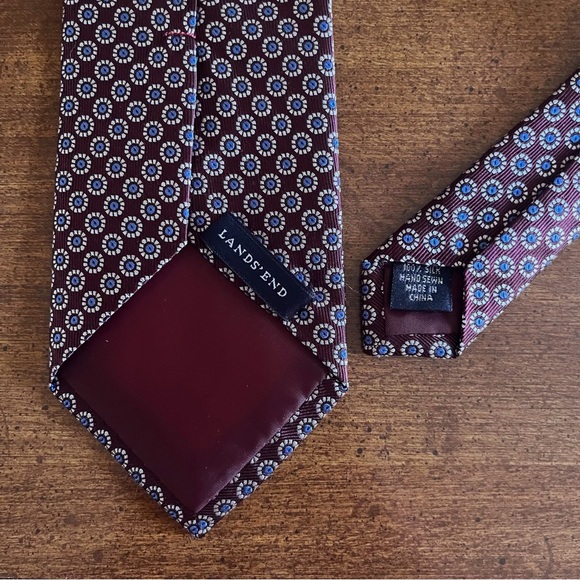 Brown and Blue Men’s Wide Tie - Picture 4 of 5